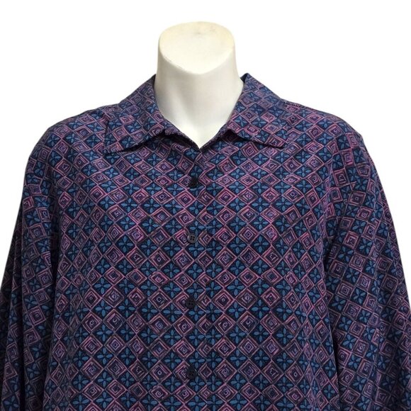 Pendleton Geometric Long Sleeve Casual Button Down Blouse Sz 10 - Picture 2 of 10